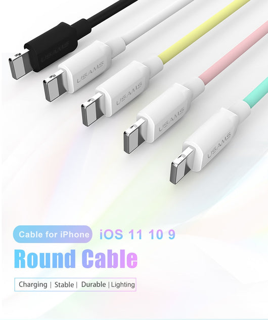 Cable USB Lightning 2A 1M Compatible con iPhone - Carga Rápida y Transferencia de Datos