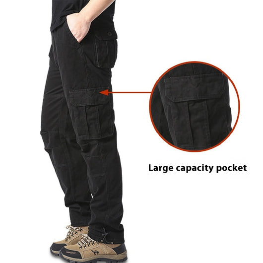 Pantalones Cargo de Algodón Multibosillo para Hombre - Ajuste Holgado y Resistente - Image 10
