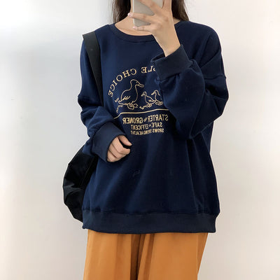 Sudadera Pato Retro con Mangas de Felpa Bordada - Image 8