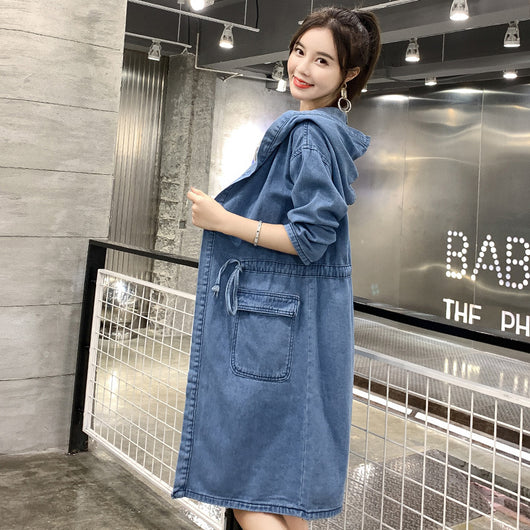 Cardigan Abrigo Trench con Capucha para Mujer - Manga Larga - Image 3