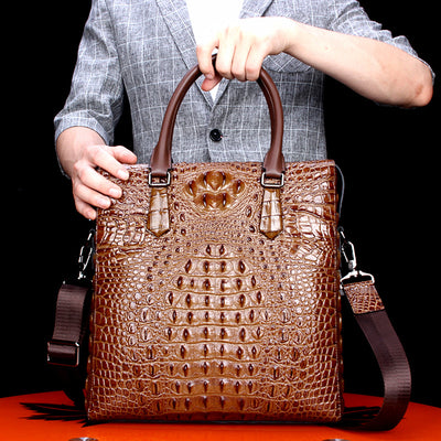Maletín de Cuero Genuino para Hombre - Bolsa de Negocios con Patrón Elegante - Image 9