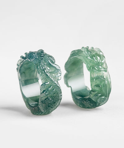 Anillo del Rey Dragón Azul Esmeralda Natural - Image 11