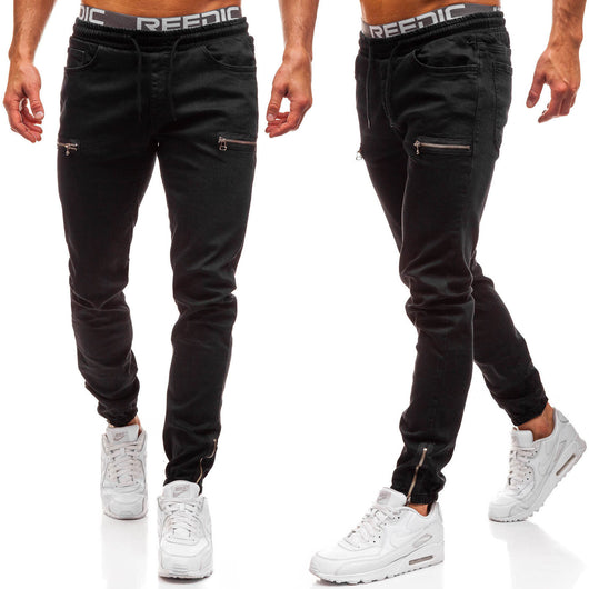 Jeans Casuales para Hombre con Diseño Escarche y Cierre Deportivo - Image 7