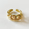 Anillo de Acero Inoxidable Estilo Industrial Minimalista Dorado