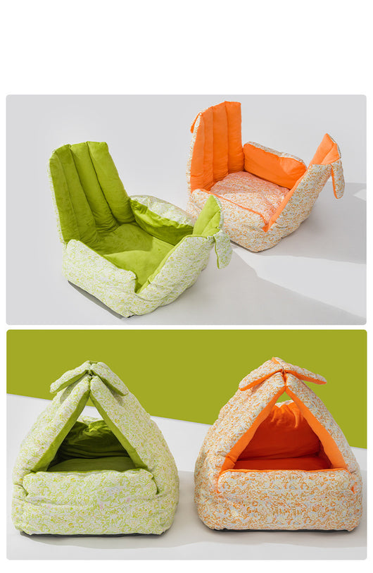 Nido Triangular para Mascotas - Cama Semiencerrada Reversible Todo Clima - Image 14