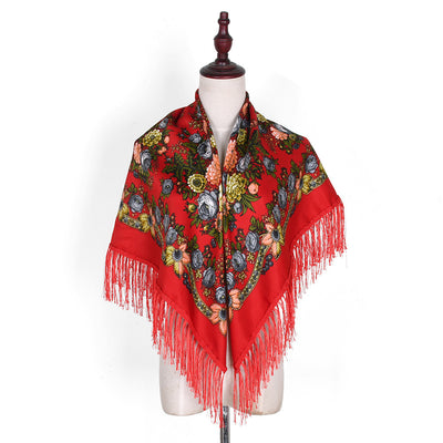 Pashmina Étnica con Flores Bordadas y Borlas - Image 38