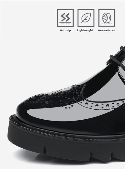 Zapatos de Cuero Casuales Estilo Británico con Tallado Brogue para Hombre - Image 15