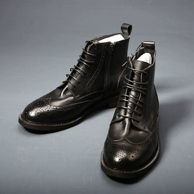 Botas de Cuero Casual para Hombre con Suela Gruesa y Estilo Moderno - Image 23