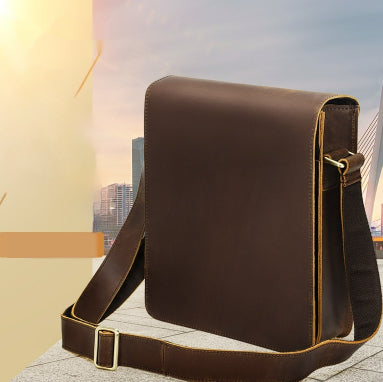Bolsa Crossbody de Cuero Genuino para Hombre, Estilo Vintage Retro - Image 8