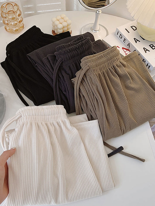 Pantalones Casuales Cintura Alta con Cordón Ajustable Mujer - Image 6