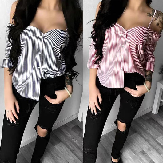 Camisa para Dama con Tirantes a Rayas
