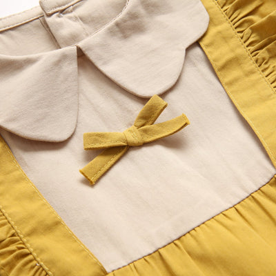Vestido Infantil de Manga Larga con Cuello de Pétalos para Primavera y Otoño - Image 3
