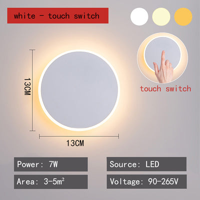 Lámpara LED de Pared Redonda Nórdica - Luz Moderna para Dormitorio y Pasillo - Image 6