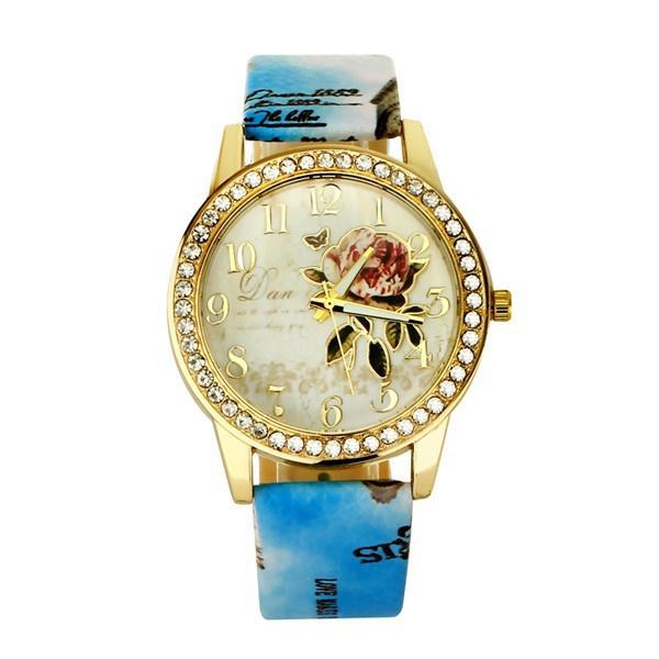 Reloj de Cuarzo para Mujer con Patrón Floral Chino