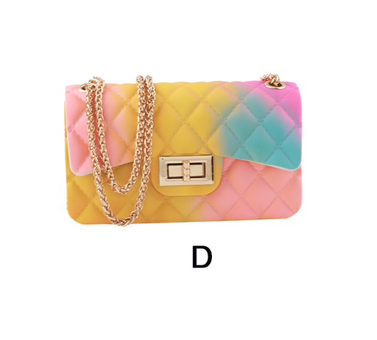 Bolso Gelatina Ombré Mate con Diseño Rómbico Multicolor - Image 7