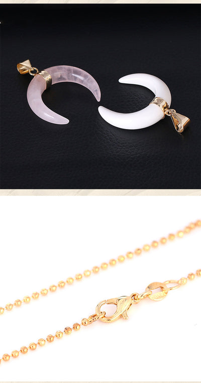Collar con Dije de Luna y Cristal Semiprecioso - Image 3