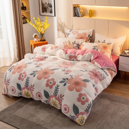 Juego de Cama 4 Piezas con Sábanas de Terciopelo Suave - Calidez Premium - Image 10