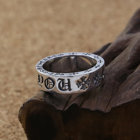 Anillo Coreano con Letra Cruzada