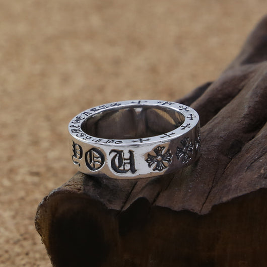 Anillo Coreano con Letra Cruzada