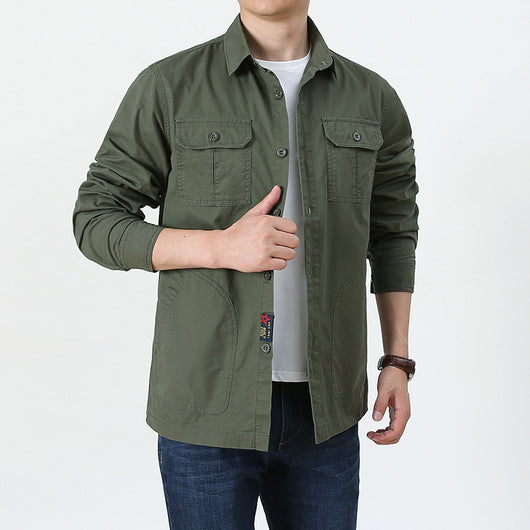 Camisa Manga Larga Casual Hombre Talla Grande - Ligera Cuatro Estaciones - Image 8