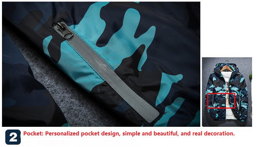 Chaqueta Camuflaje Hombre con Capucha y Cremallera Luminosa - Abrigo Casual de Primavera - Image 9