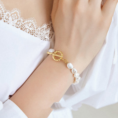Pulsera de Perlas Barrocas Vintage con Diseño Natural - Image 4