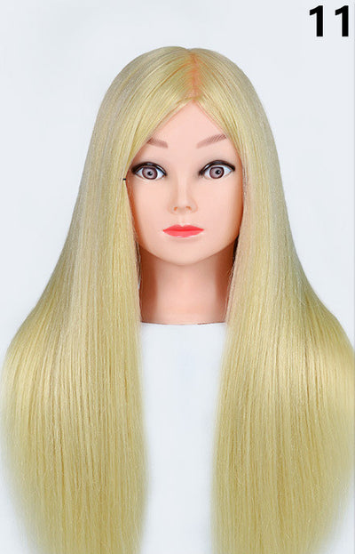 Cabeza de Práctica para Peluquería con Cabello Natural - Image 13