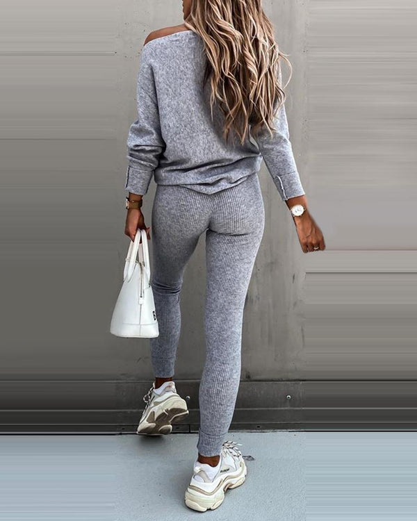 Traje Casual Hombro Descubierto para Mujer