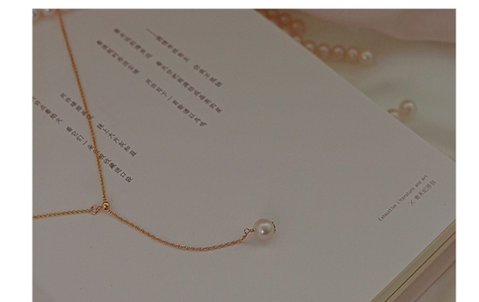 Cadena de suéter con perlas elegante - Image 9