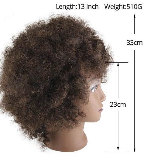 Cabeza Maniquí de Cabello Humano Real Negro - Image 3
