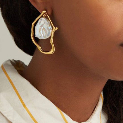 Pendientes de Perlas Orgánicas: Elegancia Única - Image 2