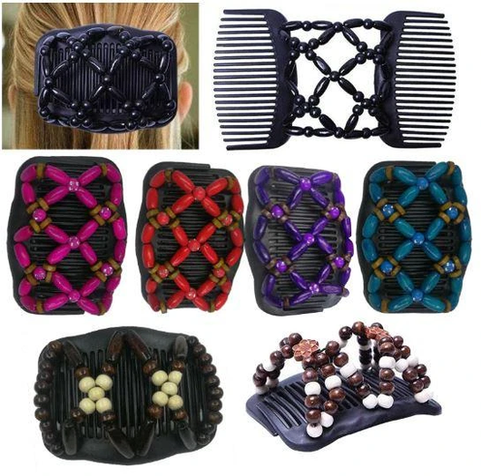 Peine Mágico Elástico con Perlas para el Cabello - Clip Accesorio Versátil
