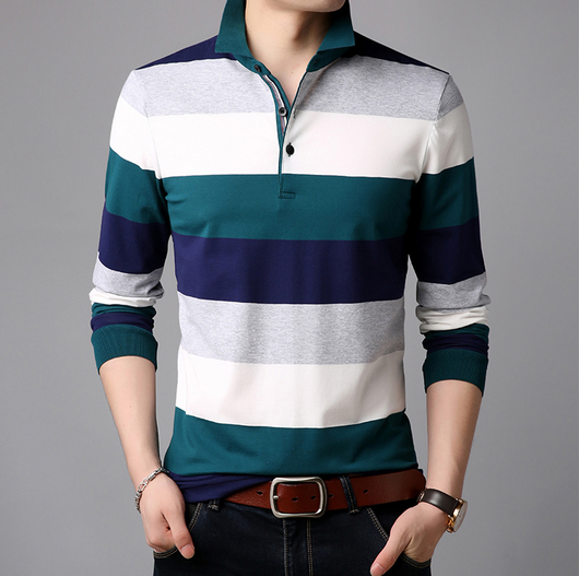 Playera Slim Fit a Rayas para Hombre - Casual y Versátil - Image 6