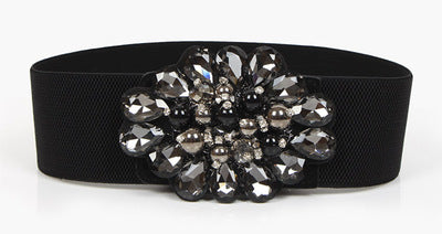Cinturón Elástico con Strass Estilo Europeo y Americano