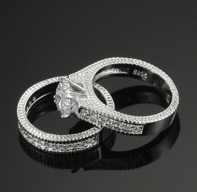 Anillos de Compromiso con Diamantes - Juegos de Joyas Europeos y Americanos - Image 4