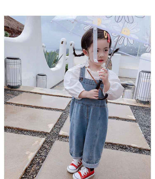 Pantalones Denim Infantiles con Tirantes para Otoño - Image 9