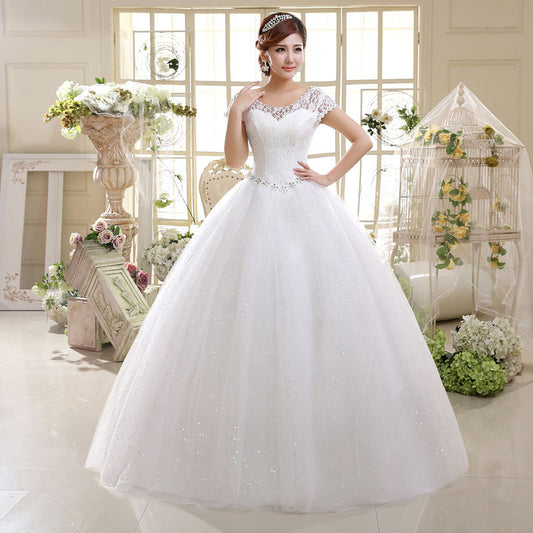 Vestido de Novia 2021 Encaje Hombros Descubiertos Corte Slim Tallas Grandes