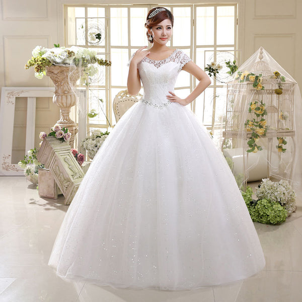 Vestido de Novia 2021 Encaje Hombros Descubiertos Corte Slim Tallas Grandes
