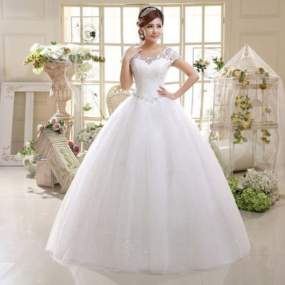 Vestido de Novia 2021 Encaje Hombros Descubiertos Corte Slim Tallas Grandes