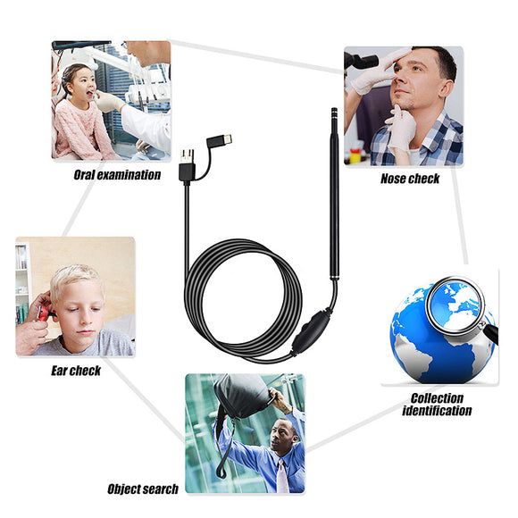 Otoscopio Digital 3 en 1 con Endoscopio HD 1.3MP