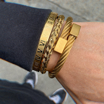 Pulsera de acero inoxidable tejida para hombre - Image 3