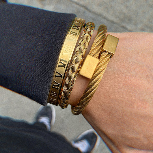 Pulsera de acero inoxidable tejida para hombre - Image 3