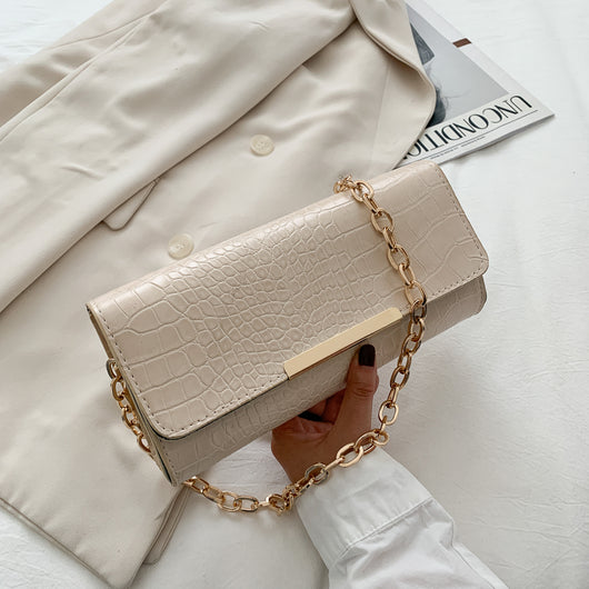 Bolso Cuadrado Pequeño con Patrón de Cadena - Diseño Trendy - Image 11