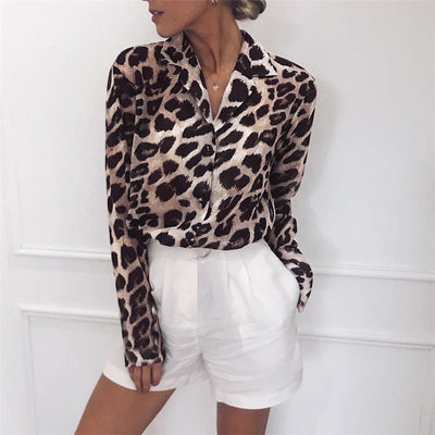 Blusa de Gasa con Estampado de Leopardo y Escote en V - Image 21