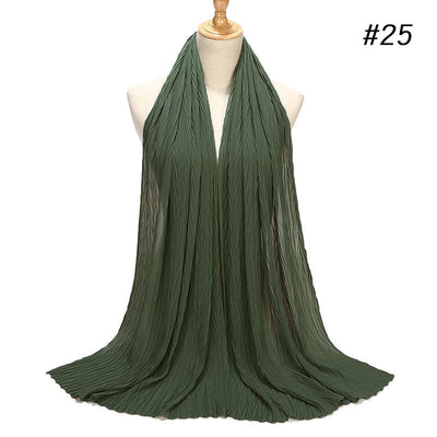 Hijab Chiffón Plisado con Efecto Perla - Capa Versátil - Image 25