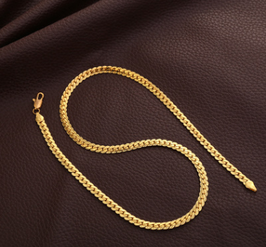 Cadena para Hombre Estilo Serpiente en Tono Dorado - Image 3