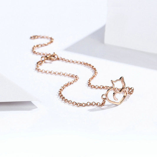 Pulsera de Plata con Gato Adorable - Image 2
