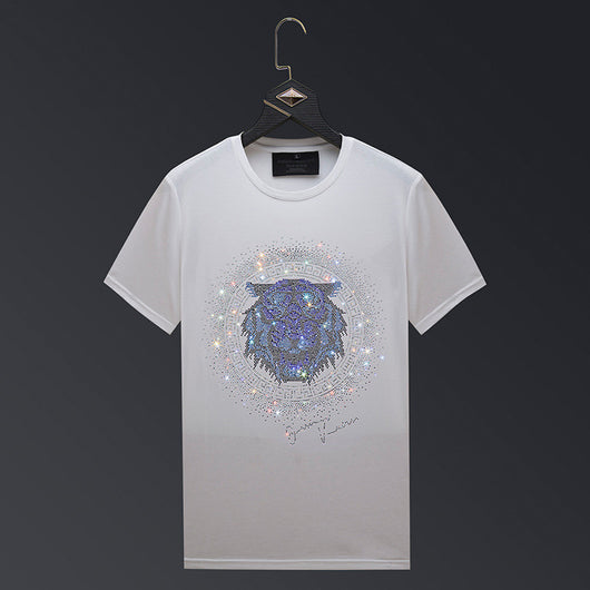 Camiseta Tigre Strass Talla Grande Hombre Manga Corta Algodón Verano - Image 7