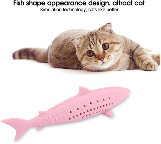 Juguete Interactivo de Silicona para Gatos - Forma de Pez con Hierba Gatera y Limpiador de Dientes - Image 9