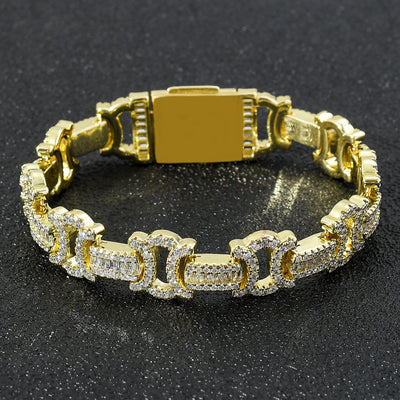 Pulsera Hip Hop para Hombre con Circonitas Cuadradas y Redondas Incrustadas - Image 4